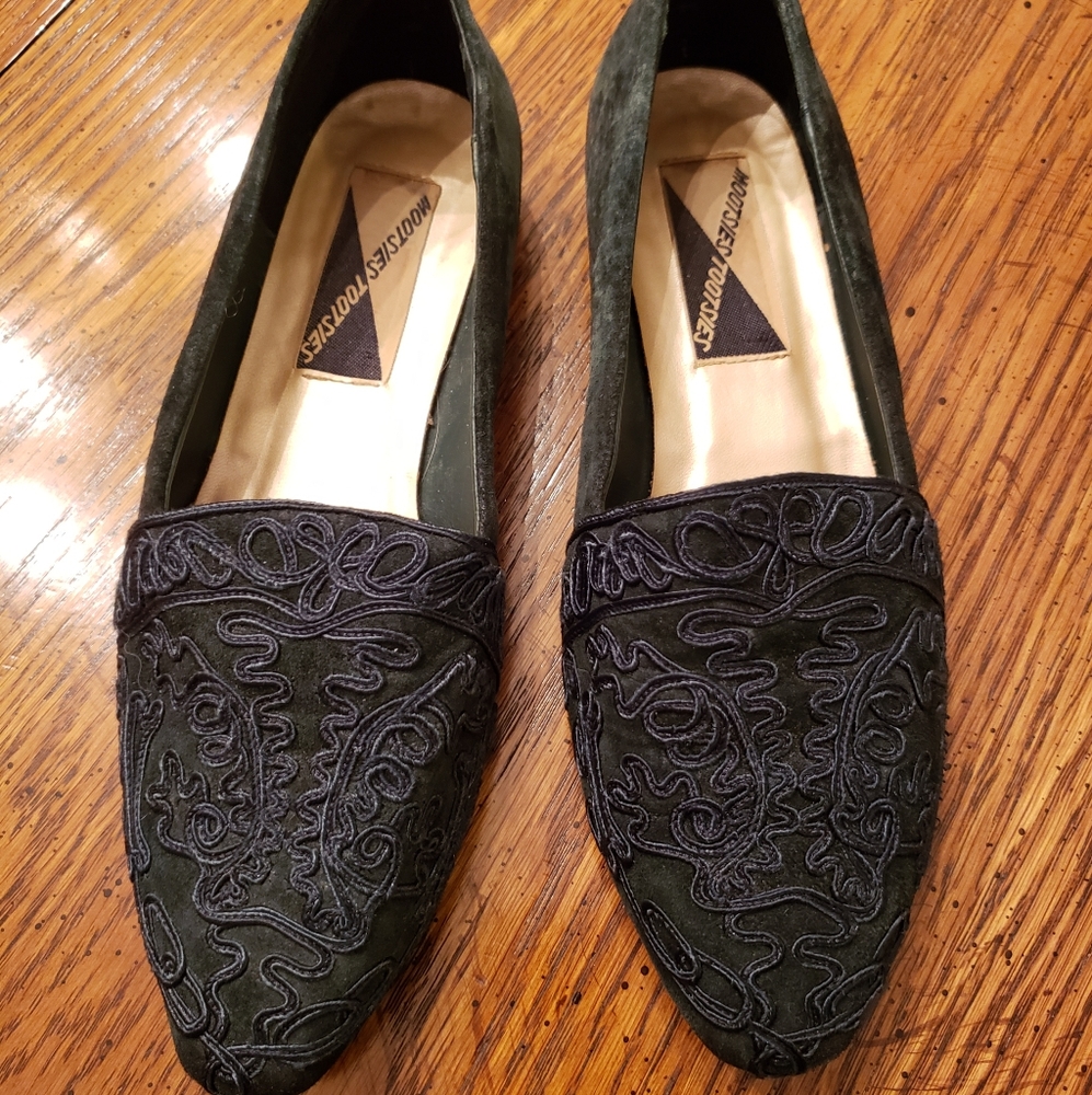 Mootsies Tootsies forest green flats 8.5 suede new